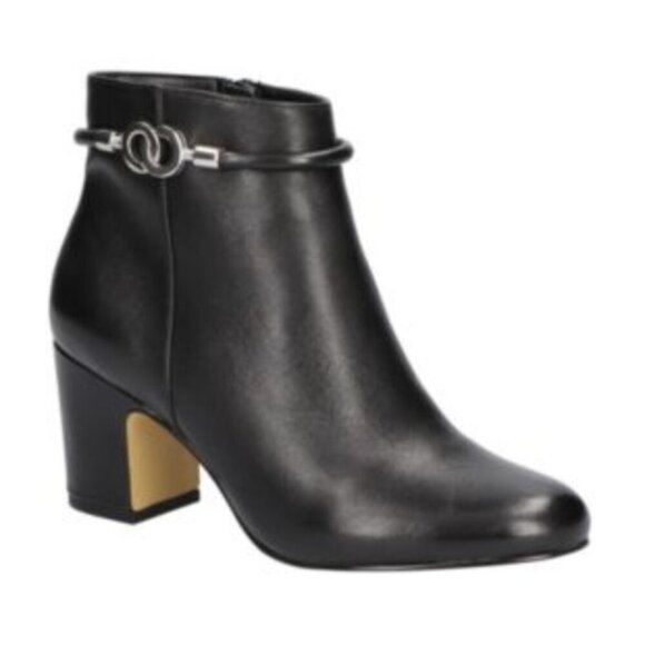 Bella Vita Women's Elegant Black Leather Ankle Boots - Picture 1 of 6